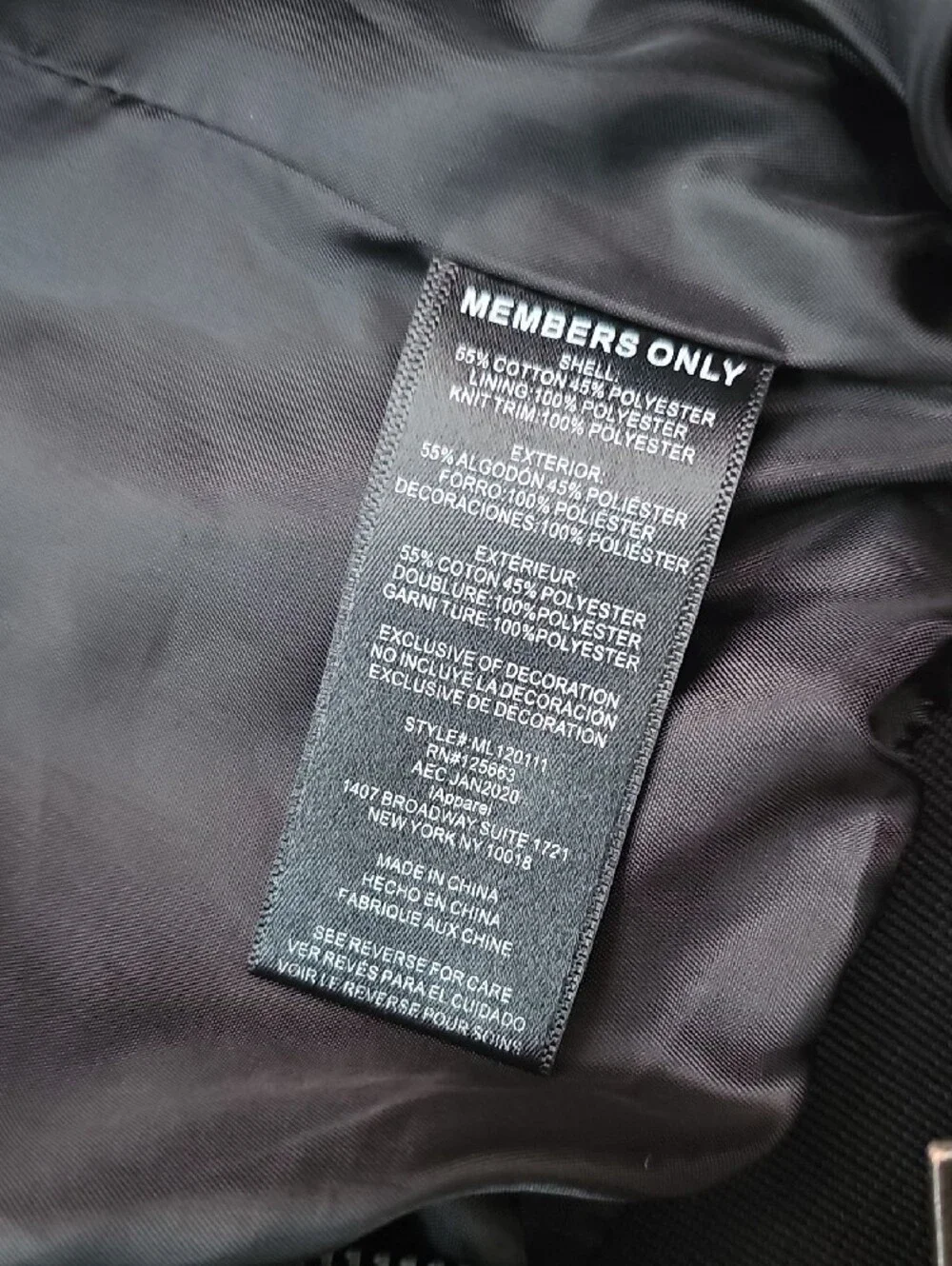 Members Only Black Bomber Jacket with Celcius Logo XS - Picture 6 of 7